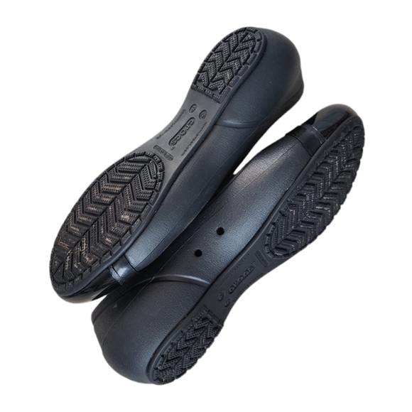 CROCS Womens Cap Toe Ballet Flats Black Comfort Slip On Lightweight Shoe Size 8. - Picture 3 of 8